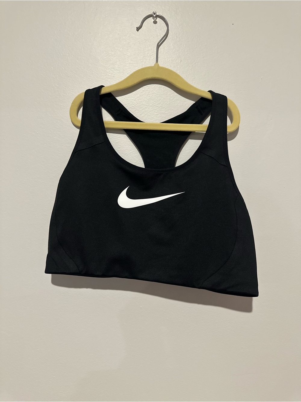 Nike Black Racerback Sports Bra with White Swoosh